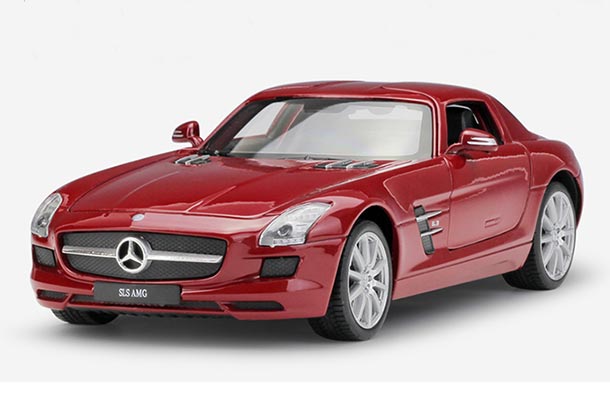 Diecast Mercedes Benz SLS AMG Model 1:24 Red / Black By Welly