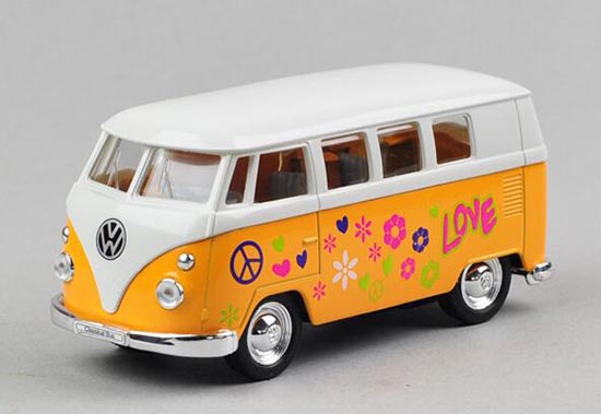 Diecast 1962 Volkswagen T1 Bus Toy 1:36 Scale Yellow By Welly
