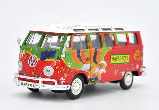 Diecast Volkswagen T1 Bus Model Red 1:24 Scale By Maisto [VB2A722]