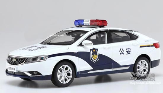 Diecast 2015 Geely Borui Police Model 1:18 Scale White
