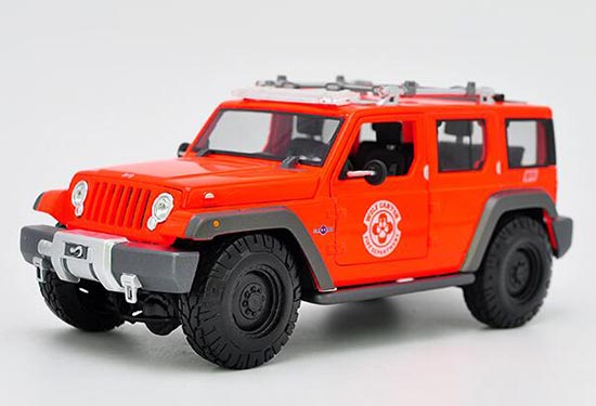 Diecast Jeep Wrangler Rescue Concept Model 1:18 Orange Maisto