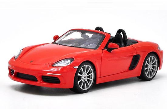 Diecast Porsche 718 Boxster Model 1:24 Scale Red By Bburago