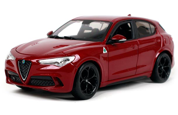 Diecast Alfa Romeo Stelvio Model Red 1:24 Scale By Bburago