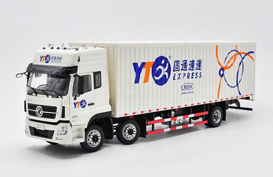 Diecast Dongfeng Box Truck Model YT Express White 1:24 Scale