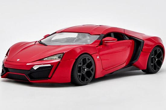 Diecast Lykan HyperSport Model 1:18 Scale Red By Jada