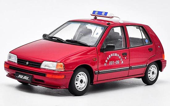 Diecast FAW XiaLi TJ7100 Taxi Car Model 1:18 Scale Red