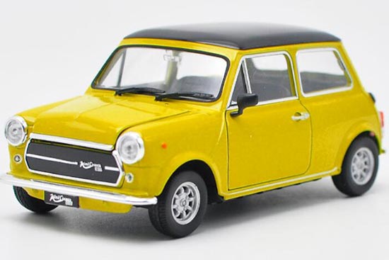 Diecast Mini Cooper 1300 Model 1:24 Scale Red / Yellow By Welly