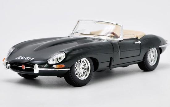 Diecast Jaguar E-Type Model Black 1:18 Scale By Bburago