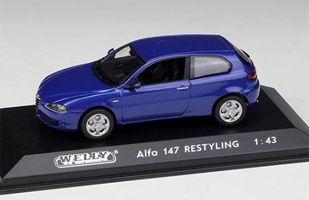 Diecast Alfa Romeo 147 Restyling Model Blue 1:43 Scale By Welly