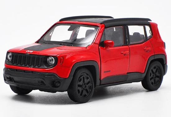 Diecast Jeep Renegade Trailhawk Toy Red 1:36 Scale By Welly
