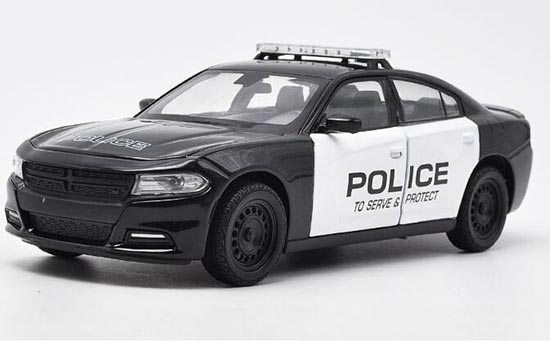 Diecast Dodge Charger Pursuit Model 1:24 Black Police By Welly