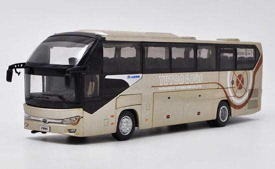 Diecast YuTong ZK6128HQB Coach Bus Model 1:42 Champagne