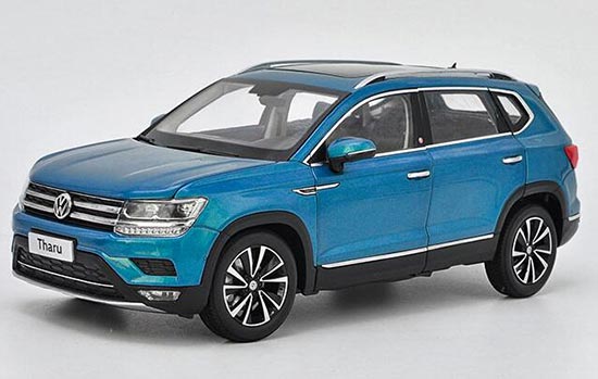 Diecast Volkswagen Tharu SUV Model 1:18 Scale Blue / Brown