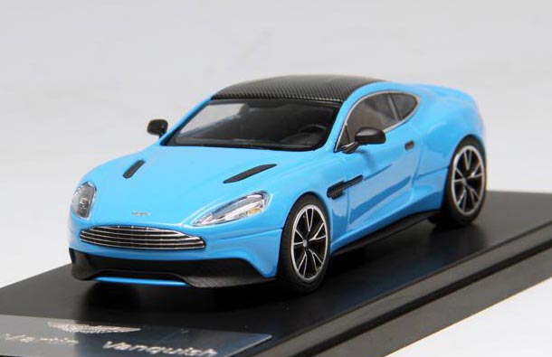 Diecast Aston Martin Vanquish Model 1:43 Scale Blue / White