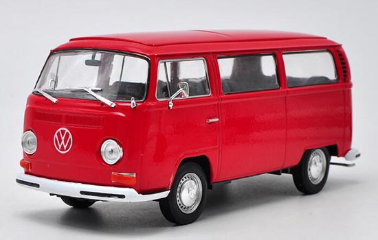 Diecast Volkswagen T2 Bus Model 1:24 Red /Creamy White By Welly
