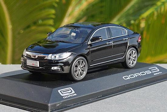 Diecast Qoros 3 Model 1:43 Scale Black / Brown / Silver