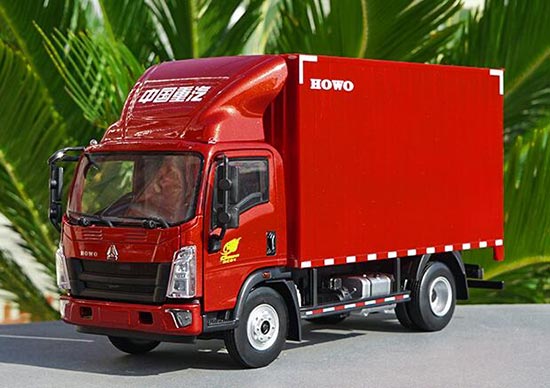 Diecast Sinotruk Howo Box Truck Model 1:24 Scale Red