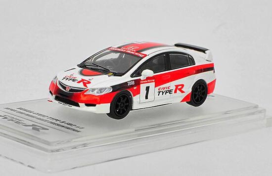 Diecast Honda Civic Type R FD2 Model 1:64 Scale White-Red