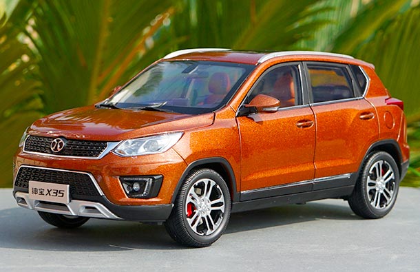 Diecast 2016 Senova X35 SUV Model 1:18 Scale Orange