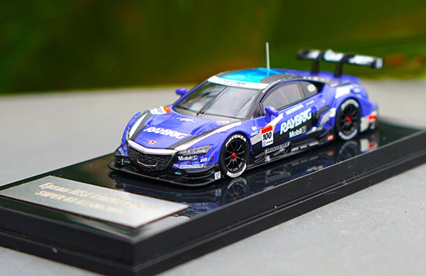 Diecast Acura NSX Concept Super GT500 Model 1:64 Scale Blue