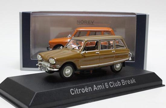 Diecast Citroen Ami 6 Club Break Model 1:43 Brown By Norev
