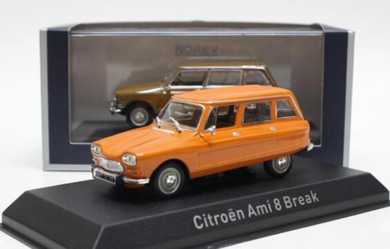 Diecast Citroen Ami 8 Break Model 1:43 Scale Orange By Norev