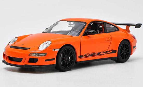 Diecast Porsche 911 997 GT3 RS Model Orange 1:24 By Welly