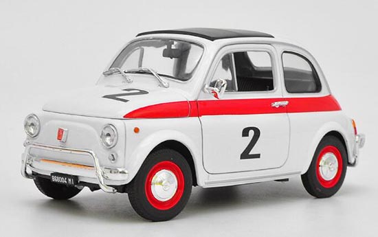 Diecast 1957 Fiat Nuova 500 Model White 1:18 Scale By Welly