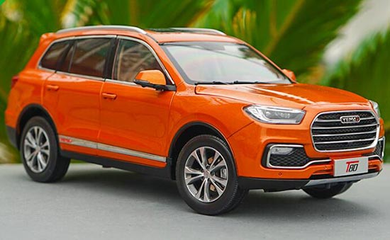 Diecast Yemaauto T80 SUV Model 1:18 Scale White / Orange