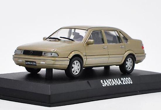 Diecast Volkswagen Santana 2000 Model 1:43 Golden /Blue /White