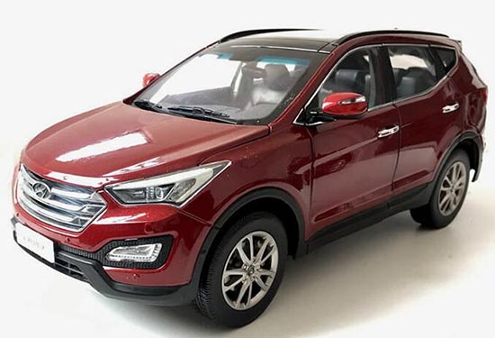 Diecast Hyundai Santa Fe Model 1:18 Scale Wine Red