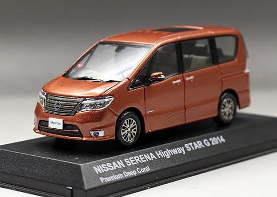 Diecast 2014 Nissan Serena MPV Model Deep Coral 1:43 By Kyosho