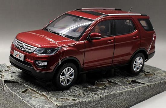 Diecast Chana Oushan CX70 SUV Model 1:18 Wine Red / White/ Green