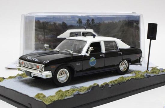 Diecast Chevrolet Nova Police Car Model 1:43 Scale Black