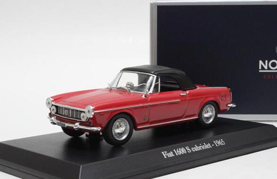Diecast 1965 Fiat 1600 S Cabriolet Model 1:43 Red By Norev