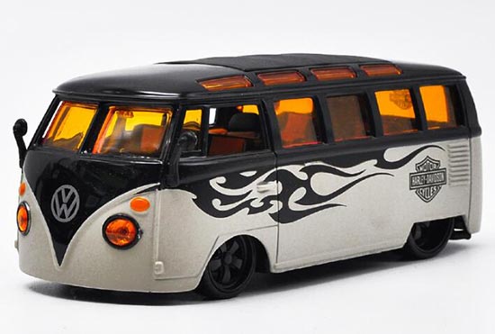 Diecast Volkswagen T1 Van Samba Model 1:24 Black By MaiSto