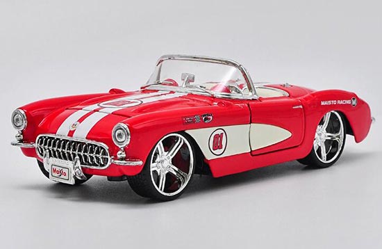 Diecast 1957 Chevrolet Corvette Model 1:24 Scale Red By MaiSto