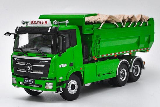 Diecast Foton Auman GTL Dump Truck Model Green 1:36 Scale