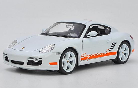Diecast Porsche Cayman S Model 1:24 Scale White By Welly