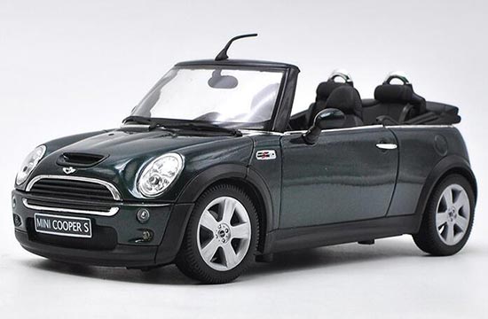 Diecast Mini Cooper S Model 1:18 Scale Dark Green By Welly