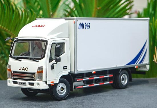 Diecast JAC Shuailing Box Truck Model 1:30 Scale White