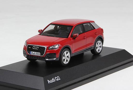 Diecast Audi Q2 SUV Model 1:43 Scale Gray / White / Red