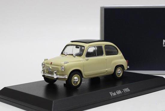 Diecast 1955 Fiat 600 Model 1:43 Scale Creamy By NOREV