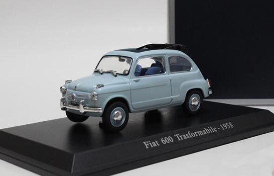 Diecast 1958 Fiat 600 Trasformabile Model 1:43 Blue By NOREV