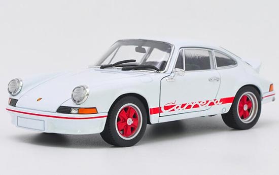 Diecast Porsche 911 Carrera RS 2.7 Model 1:24 White By Welly