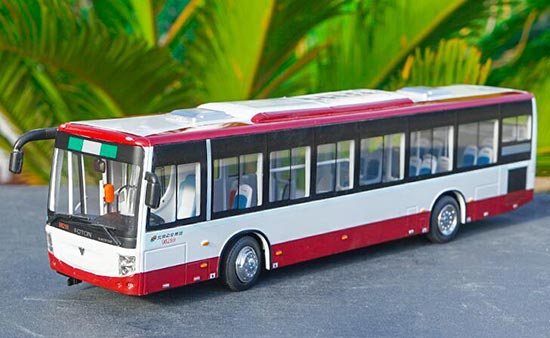 Diecast Foton BJ6123C7C4D City Bus Model 1:43 Scale White-Red