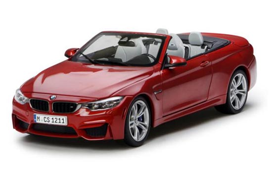 Diecast BMW M4 Cabriolet Model 1:18 Red / Black By PARAGON