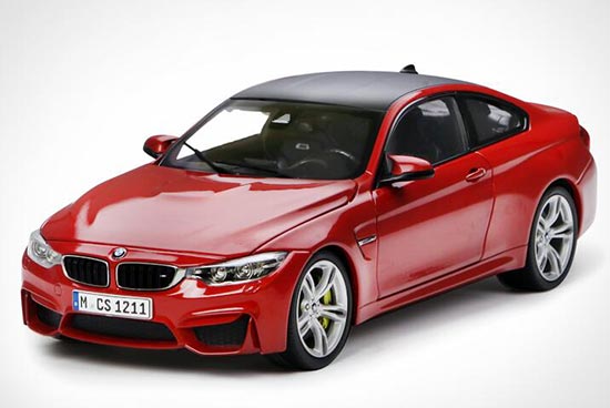 Diecast BMW M4 Coupe Model 1:18 Silver / Red By PARAGON