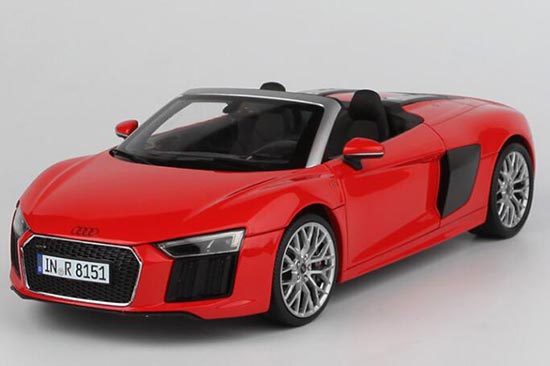 Diecast Audi R8 V10 Spyder Model 1:18 White / Red By Iscale