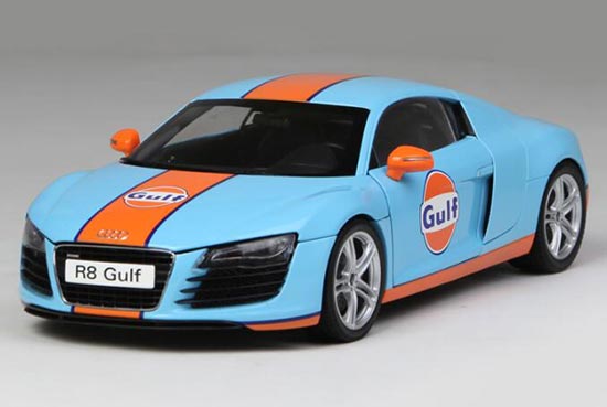 Diecast Audi R8 GT Model Gulf Painting 1:18 Blue By Kyosho